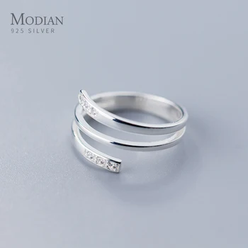 Modian Radiant Zircon Spring Shape Open Adjustable Finger Ring for Women Sterling Silver 925 Geometric Line Ring Fine Jewelry
Modian Radiant Zircon Spring Shape Open Adjustable Finger Ring for Women Sterling Silver 925 Geometric Line Ring Fine Jewelry