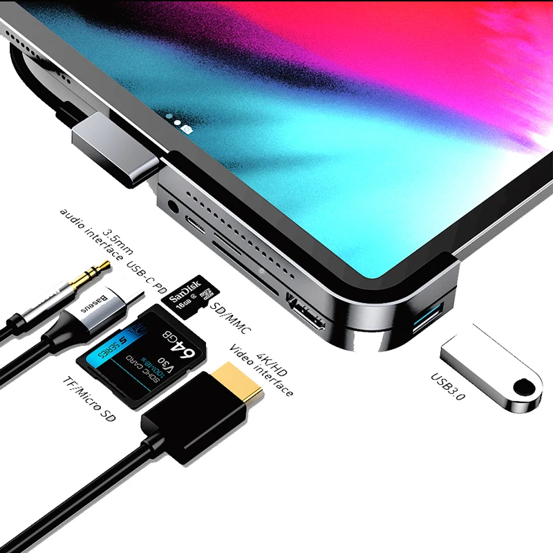Baseus USB C HUB For iPad Pro 12.9 11 2018 Type C HUB to HDMI USB 3.0 PD Port 3.5mm Jack USB-C USB HUB Adapter For MacBook Pro
Baseus USB C HUB For iPad Pro 12.9 11 2018 Type C HUB to HDMI USB 3.0 PD Port 3.5mm Jack USB-C USB HUB Adapter For MacBook Pro