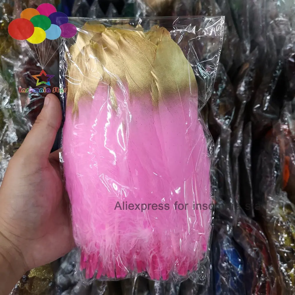 100pcs dye PINK 15-20cm/6-8 inches Diy Beautiful Gold head Goose Feather Tape center plumas faisan view
100pcs dye PINK 15-20cm/6-8 inches Diy Beautiful Gold head Goose Feather Tape center plumas faisan view
