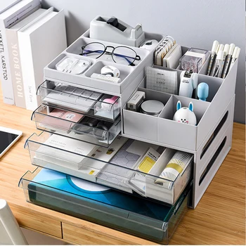 34 x 24 x 25.5cm Multi-function Tabletop Drawer Storage Box Plastic Creative Storage Rack Storage Box - Grey
34 x 24 x 25.5cm Multi-function Tabletop Drawer Storage Box Plastic Creative Storage Rack Storage Box - Grey