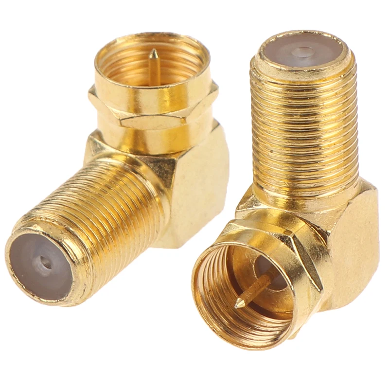 Copper Gold plated F Male Plug to F Female Jack Right Angle Adapter 90 Degree Coax TV F Connector
Copper Gold plated F Male Plug to F Female Jack Right Angle Adapter 90 Degree Coax TV F Connector