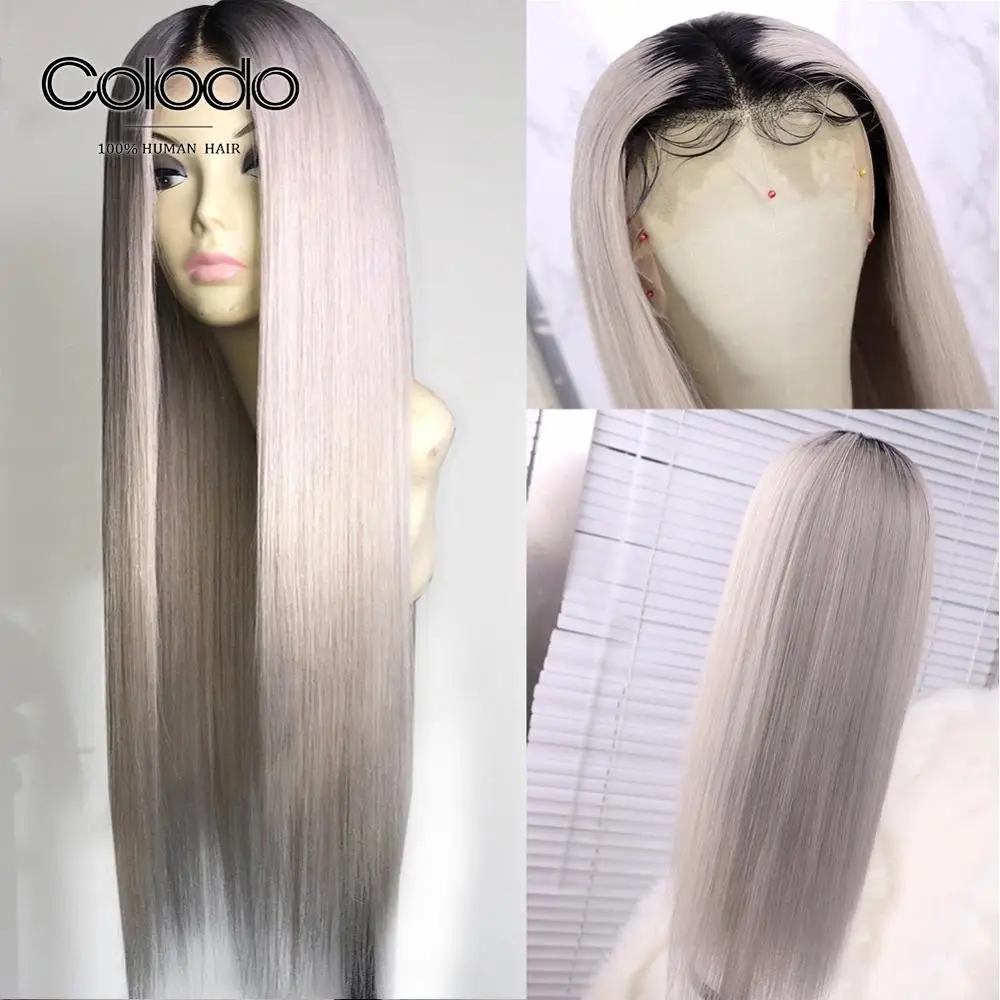COLODO Ombre Grey Full Lace Human Hair Wigs PrePlucked 1b Roots Ash Blonde Straight Wig Glueless Full Lace Wigs for Black Women
COLODO Ombre Grey Full Lace Human Hair Wigs PrePlucked 1b Roots Ash Blonde Straight Wig Glueless Full Lace Wigs for Black Women