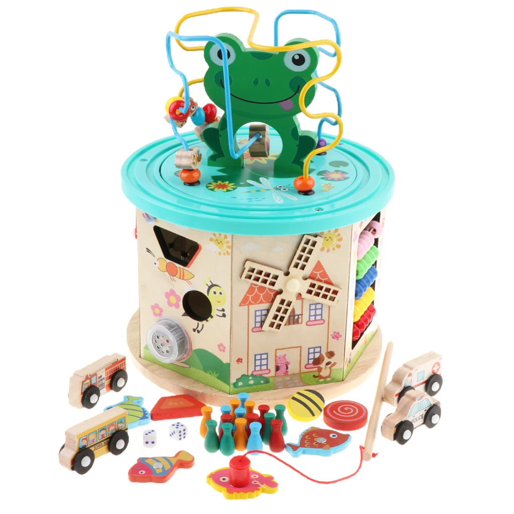 Activity Cube Toys Baby Educational Wooden Bead Maze Shape Sorter Abacus Toy Activity Cube Toys Baby Educational Wooden Bead Maze Shape Sorter Abacus Toy