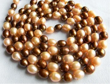 50'' 9-10mm Coffee Pink Rice Freshwater Pearl Necklace
50'' 9-10mm Coffee Pink Rice Freshwater Pearl Necklace
