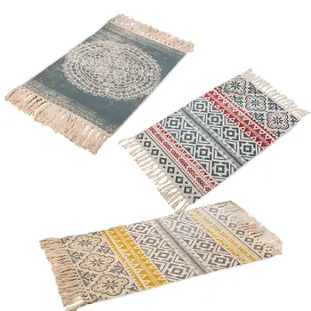 Hemp Cotton Bohemian American Style Carpet Mat Living Room Bedroom Bedside Mat Retro Celebrity Tassel Blanket 
Hemp Cotton Bohemian American Style Carpet Mat Living Room Bedroom Bedside Mat Retro Celebrity Tassel Blanket