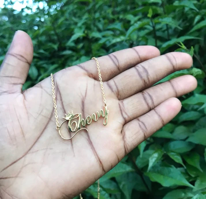 Custom Name Crown Font Necklace For Women Nameplate Personalized Stainless Steel Chain Choker Customized BFF Jewelry Gift Custom Name Crown Font Necklace For Women Nameplate Personalized Stainless Steel Chain Choker Customized BFF Jewelry Gift