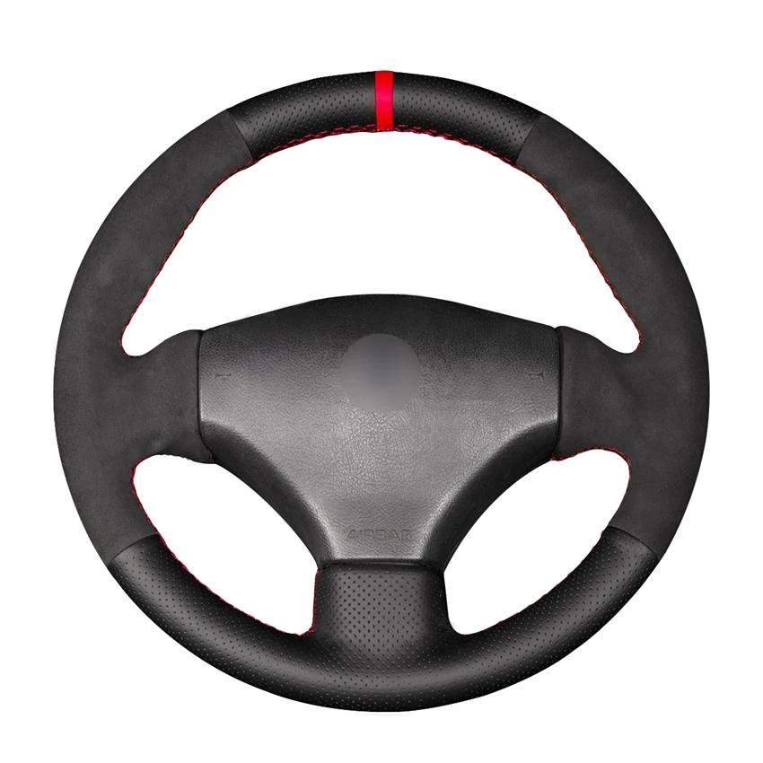 Hand-stitched Black Leather Suede Car Steering Wheel Cover for Peugeot 206 1998-2005 206 SW 2003-2005 206 CC 2004 2005
Hand-stitched Black Leather Suede Car Steering Wheel Cover for Peugeot 206 1998-2005 206 SW 2003-2005 206 CC 2004 2005