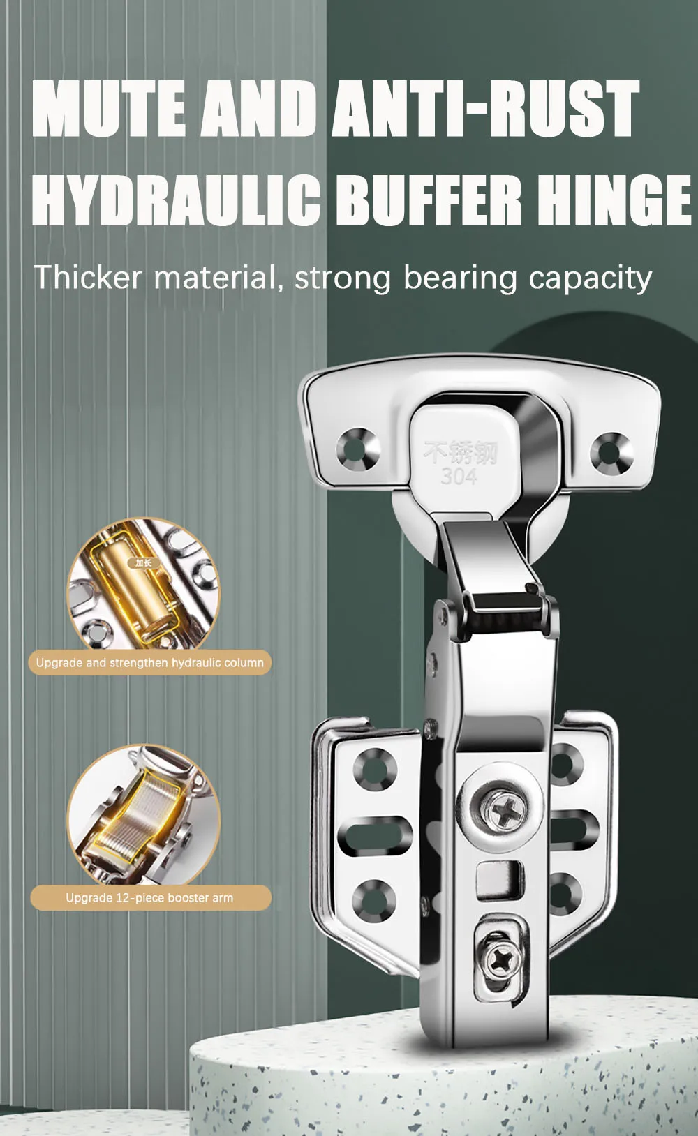 Generic 304 Hydraulic Hinge Stainless Foldable Table Door