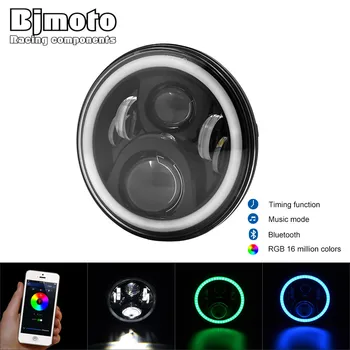 BJMOTO For Harley Trike Touring Jeep Car 7" Inch Round H4 H13 Motorcycle Headlight with DRL LED Projector Off Road Bulb Headlamp