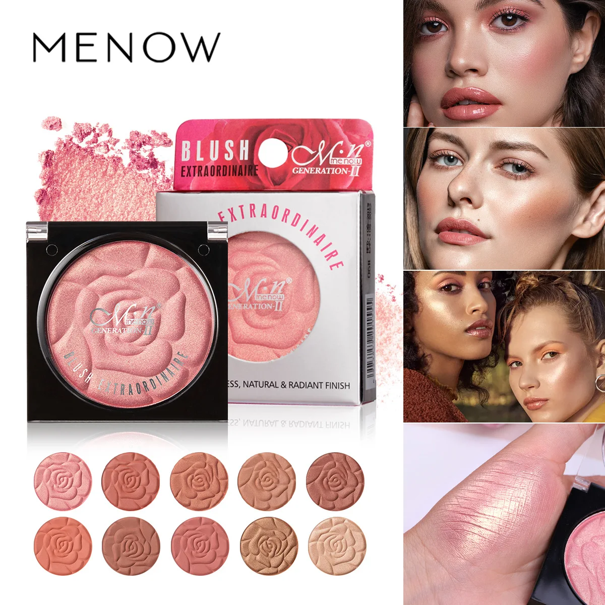 Menow Mino B705 Ten-Color Petal Blush Monochrome Blush Rouge Natural Concealer Matte Pearly Lustre
Menow Mino B705 Ten-Color Petal Blush Monochrome Blush Rouge Natural Concealer Matte Pearly Lustre