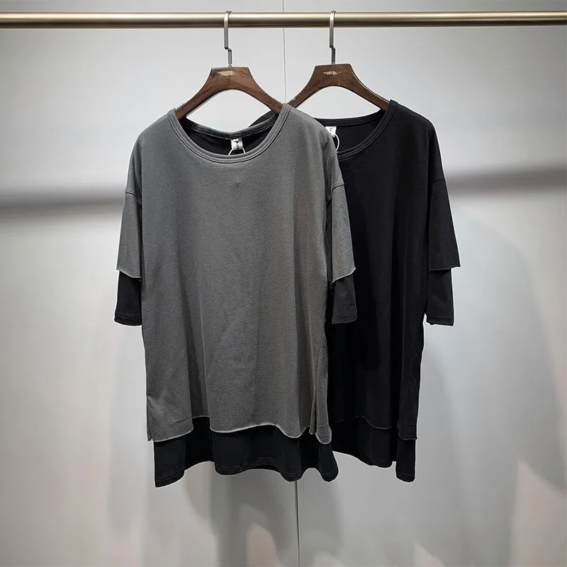 Summer Harajuku loose two piece stitching design 5-sleeve t-shirt men's Japanese retro simple lace T-shirt fashion
Summer Harajuku loose two piece stitching design 5-sleeve t-shirt men's Japanese retro simple lace T-shirt fashion