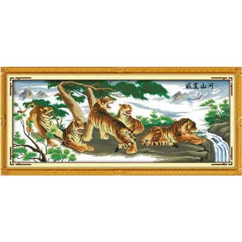 DIY Patchwork 11CT Tigers with the mountain and river Needlework DMC Cross Stitch Kits for Embroidery Knitting Needles Crafts
DIY Patchwork 11CT Tigers with the mountain and river Needlework DMC Cross Stitch Kits for Embroidery Knitting Needles Crafts