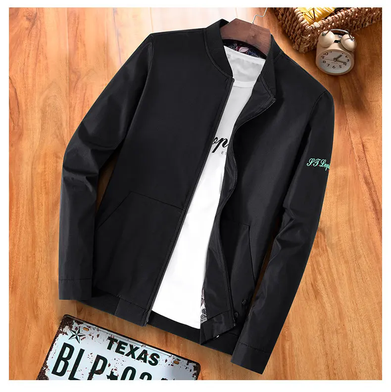5XL Mens Jacket Autumn Bomber Jacket Coat Male Korean Japan Style Jacket Stand Baseball Collar Fashion Brand Hip Hop Streetwear 12