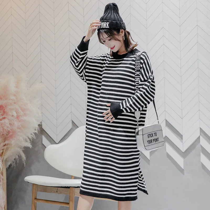 Nursing Maternity Clothes Autumn And Winter New Style Fashion Stripes Elasticity Nursing Base Sweater Dress Loose-Fit Pregnant W
Nursing Maternity Clothes Autumn And Winter New Style Fashion Stripes Elasticity Nursing Base Sweater Dress Loose-Fit Pregnant W