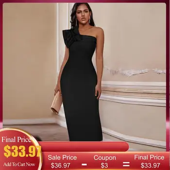 Deer Lady Black Bandage Dress 2020 Party Ruffle Dress One Shoulder Midi Bandage Dress Bodycon Lace Celebrity Evening Dress
Deer Lady Black Bandage Dress 2020 Party Ruffle Dress One Shoulder Midi Bandage Dress Bodycon Lace Celebrity Evening Dress