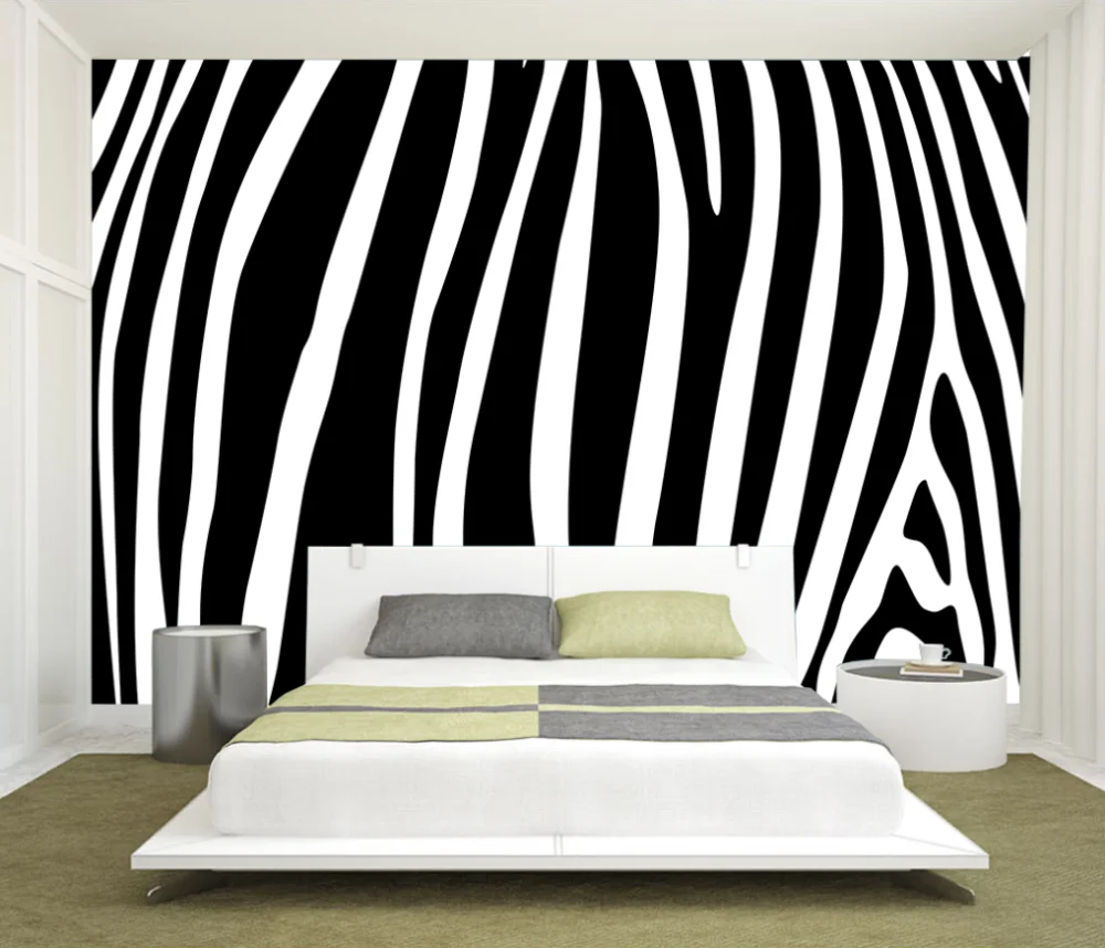 Custom wallpaper Simple black and white fashion zebra high-end waterproof material 
Custom wallpaper Simple black and white fashion zebra high-end waterproof material
