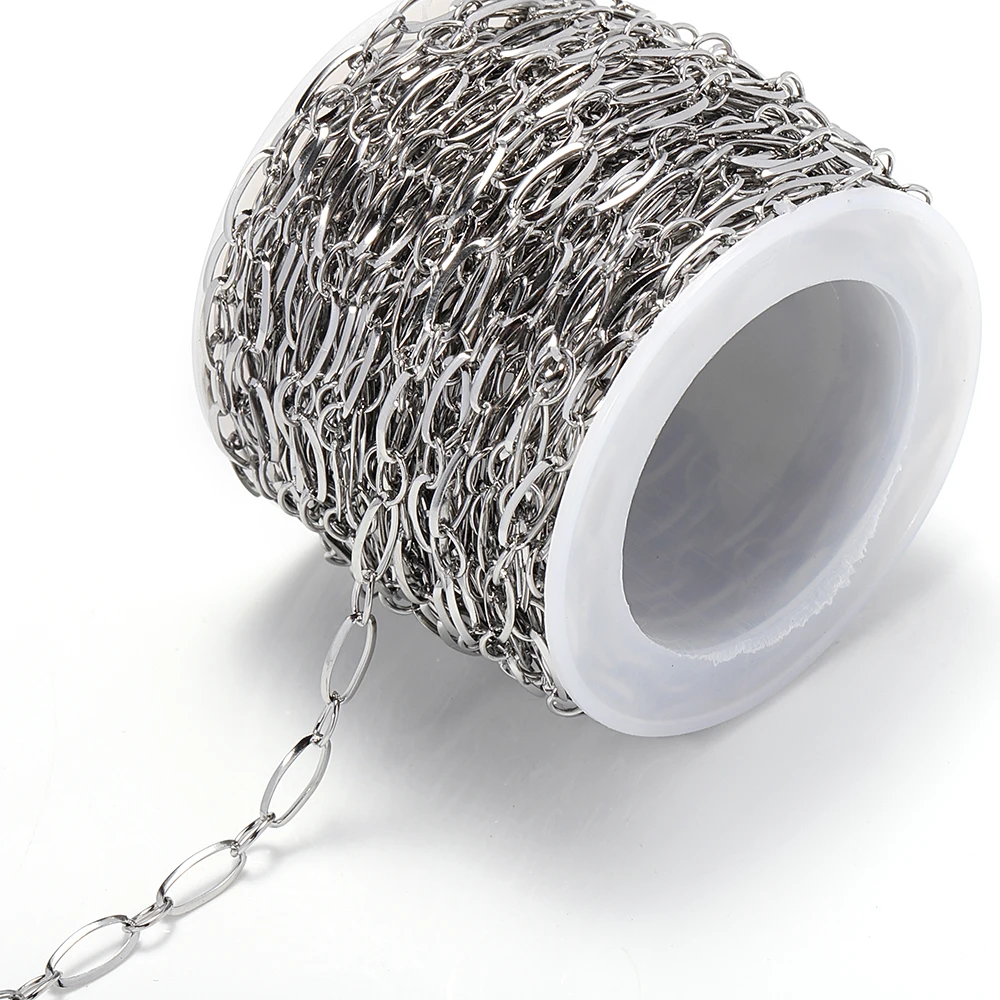 1meter 4mm Stainless Steel Chain Necklace Link Oval Chain Handmade Crafts Accessories Bracelet Chain for Jewelry Making DIY
1meter 4mm Stainless Steel Chain Necklace Link Oval Chain Handmade Crafts Accessories Bracelet Chain for Jewelry Making DIY