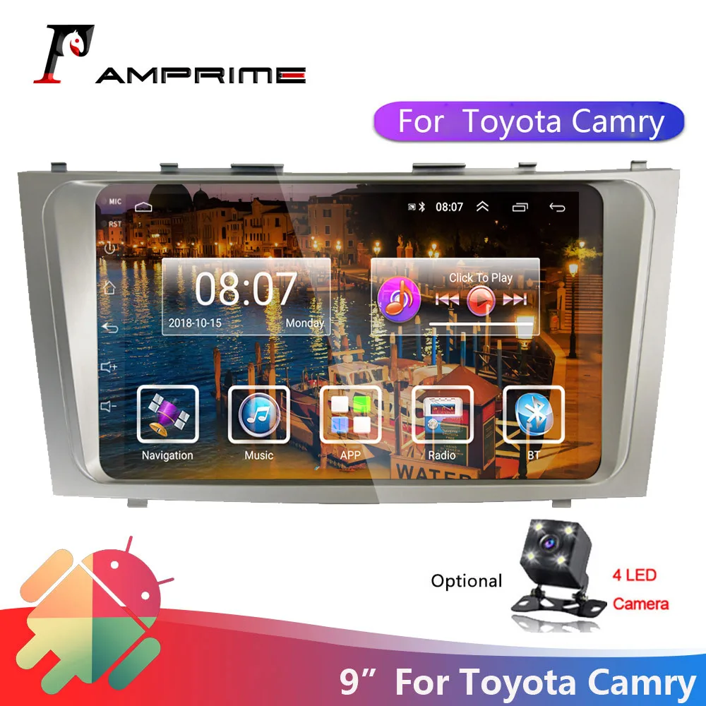 AMPrime 2din Android автомобильное радио 2.5D 9 дюймов мультимедийный плеер для Toyota Camry 08 09 10