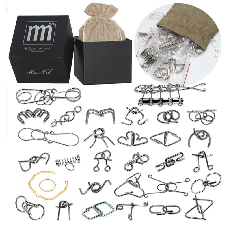 Brain teasers metal ring puzzle 30-piece set, unlock IQ test, challenge toy, assemble and solve puzzles
Brain teasers metal ring puzzle 30-piece set, unlock IQ test, challenge toy, assemble and solve puzzles