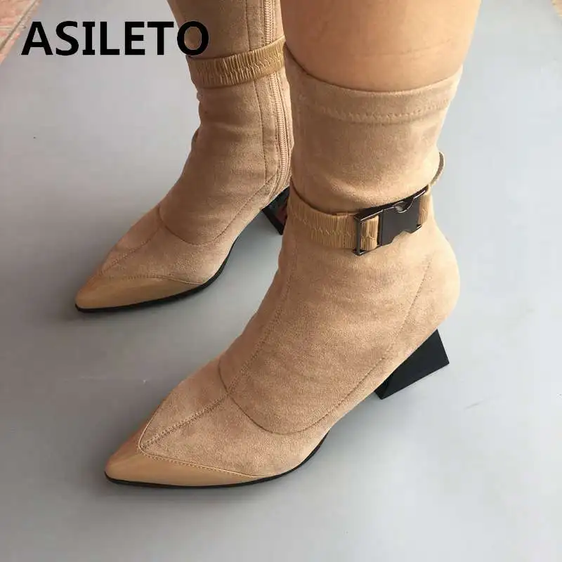 ASILETO designe 2019 sock boots pointed toe belt Women Ankle Boots strange heels sapatos strange heels bottes chaussures femme
ASILETO designe 2019 sock boots pointed toe belt Women Ankle Boots strange heels sapatos strange heels bottes chaussures femme