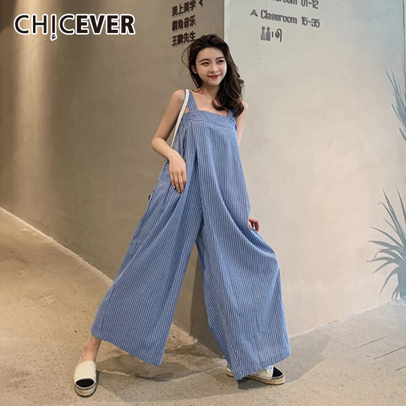 CHICEVER Striped Solid Women's Jumpsuits Square Collar Sling Sleeveless Loose Oversized Jumpsuit Female 2019 Fashion New
CHICEVER Striped Solid Women's Jumpsuits Square Collar Sling Sleeveless Loose Oversized Jumpsuit Female 2019 Fashion New