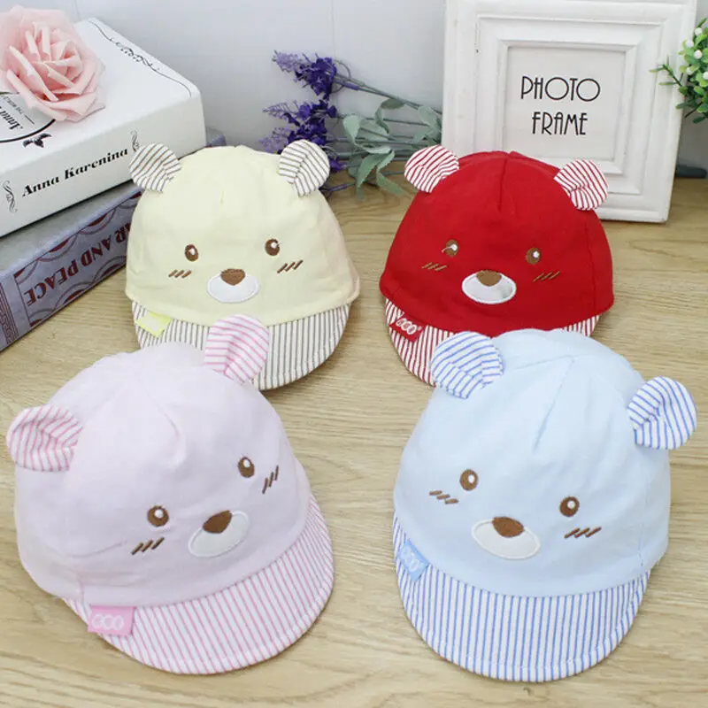 Brand New 4 Colors Newborn Kids Baby Boy Girl Caps Baseball Caps Unisex Bear Striped Hats Cute Bear Little Ears Cap Gifts
Brand New 4 Colors Newborn Kids Baby Boy Girl Caps Baseball Caps Unisex Bear Striped Hats Cute Bear Little Ears Cap Gifts