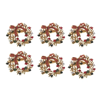 6Pcs Christmas Wreath Napkin Rings Metal Napkin Buckle Napkin Holder Napkin Circle Hotel Restaurant Wedding Party
6Pcs Christmas Wreath Napkin Rings Metal Napkin Buckle Napkin Holder Napkin Circle Hotel Restaurant Wedding Party