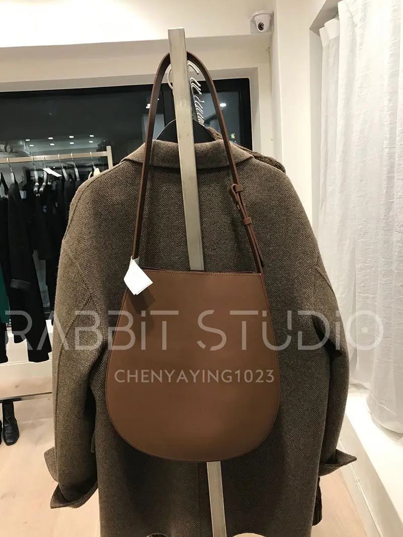 

South Korea Dongdaemun INS Official Website New Style Design Retro High Quality Large-Volume Shoulder Bucket Bag WOMEN'S Messeng