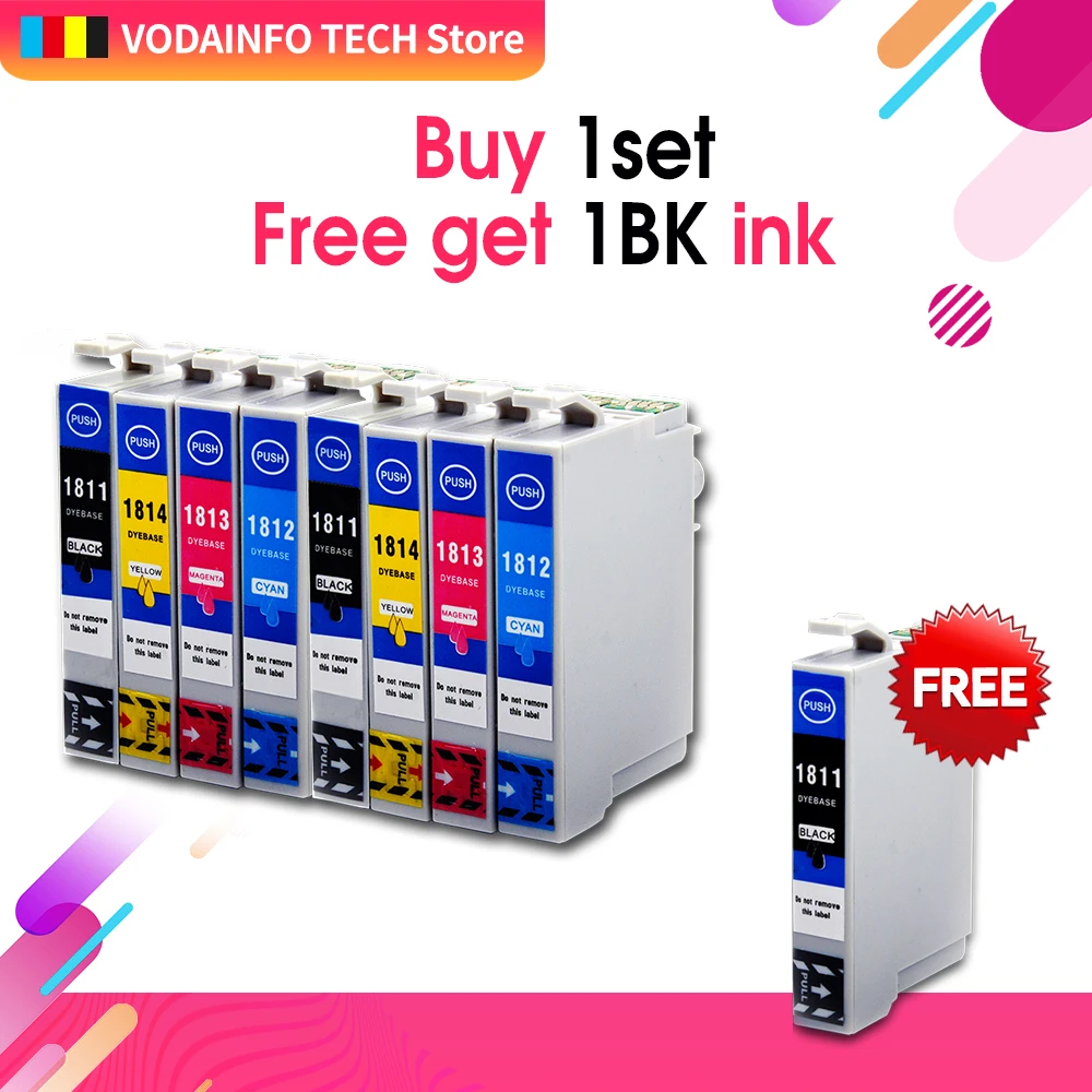 Compatible for Epson 18XL T1811 Ink Cartridge XP315 XP212 XP205 XP305 XP322 XP415 XP302
Compatible for Epson 18XL T1811 Ink Cartridge XP315 XP212 XP205 XP305 XP322 XP415 XP302