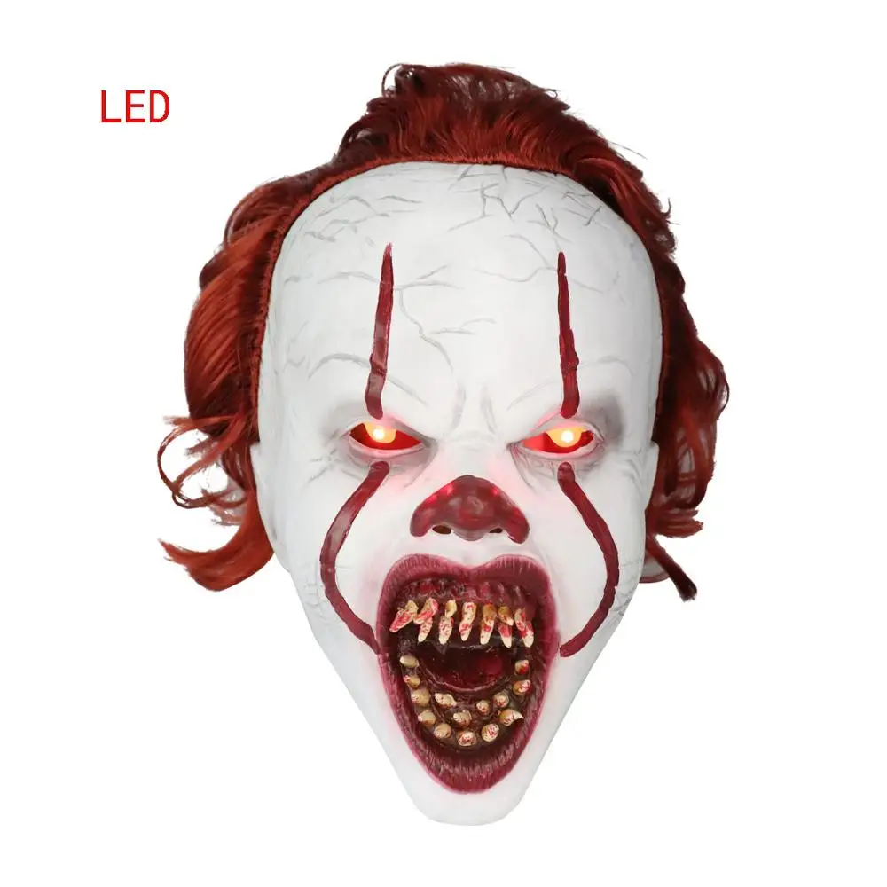 LED Horror Pennywise Joker Mask Cosplay Stephen King Clown Latex Scary Masks Helmet Halloween Costume Party Props 
LED Horror Pennywise Joker Mask Cosplay Stephen King Clown Latex Scary Masks Helmet Halloween Costume Party Props