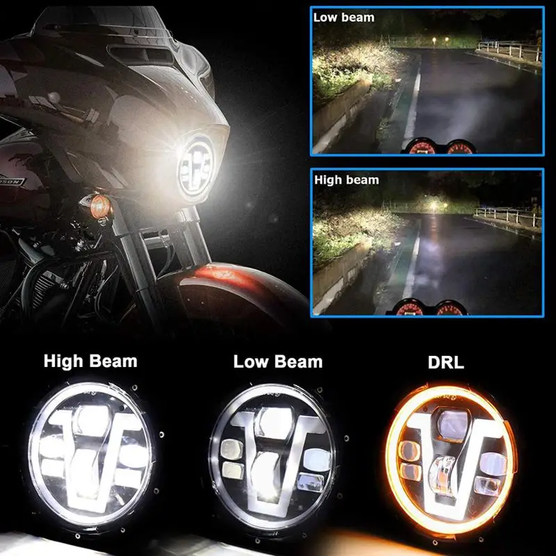 7 Inch Universal LED Motorcycle Headlight Assembly Bracket Angel Eyes High Low Beam DRL Head Lamps For Harley Honda
7 Inch Universal LED Motorcycle Headlight Assembly Bracket Angel Eyes High Low Beam DRL Head Lamps For Harley Honda