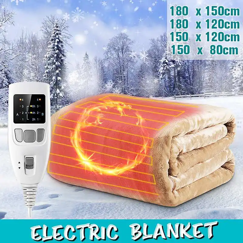 180x150cm 4 Level Flannel Electric Heating Blanket W/ Dual Temperature Timing Controller Household Safe Electric Heater Pad Mat
180x150cm 4 Level Flannel Electric Heating Blanket W/ Dual Temperature Timing Controller Household Safe Electric Heater Pad Mat