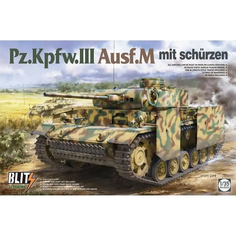 

TAKOM 8002 1/35 Pz.Kpfw.III Ausf.M mit schürzen - Scale Model Kit