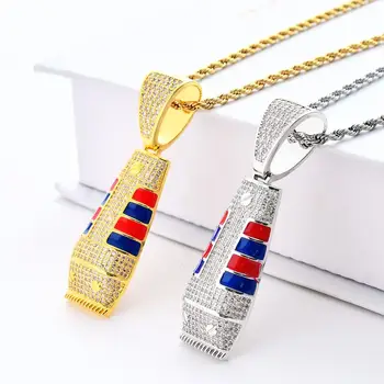 Freewear Fashion Personality Micro Cubic Zircon Copper Gold Silver Plated Shaver Pendant Necklace Bling Men Jewelry
Freewear Fashion Personality Micro Cubic Zircon Copper Gold Silver Plated Shaver Pendant Necklace Bling Men Jewelry