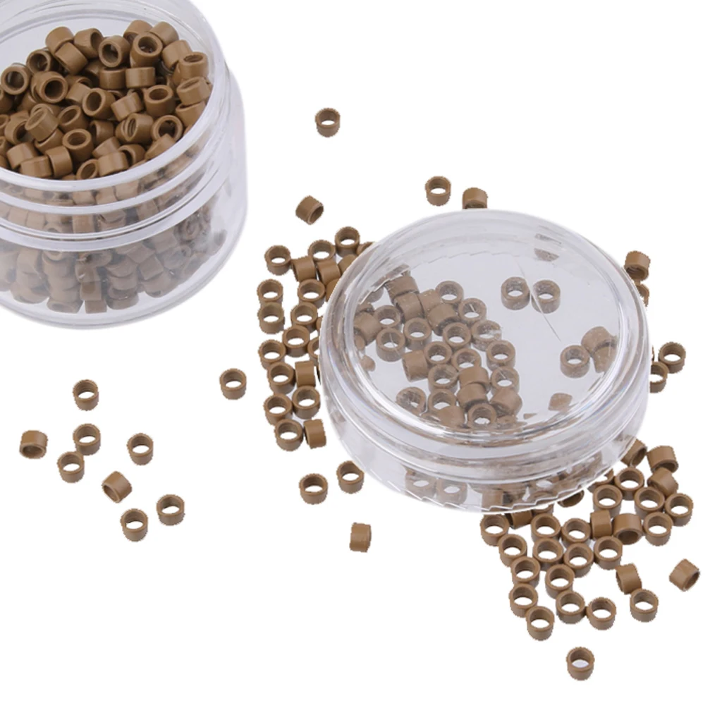 500Pcs 5mm Aluminum Nano Rings Beads for Hair Extensions Light Brown 500Pcs 5mm Aluminum Nano Rings Beads for Hair Extensions Light Brown