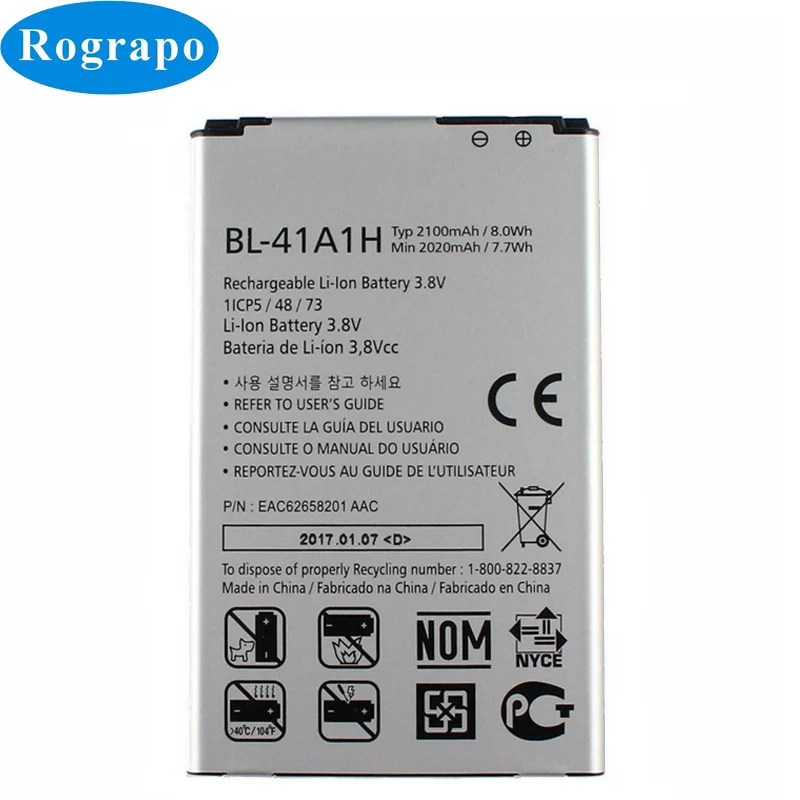 Full 2100mAh BL-41A1HB Cell Mobile Phone Battery For LG X Style Tribute HD Boost Mobile X Style LS676 L56VL K200DS
Full 2100mAh BL-41A1HB Cell Mobile Phone Battery For LG X Style Tribute HD Boost Mobile X Style LS676 L56VL K200DS