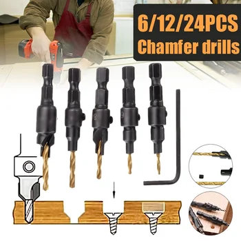 6Pcs Countersink Drill Woodworking Drill Bit Set Drilling Pilot Holes For Screw Sizes hand tool set #5 #6 #8 #10 #12
6Pcs Countersink Drill Woodworking Drill Bit Set Drilling Pilot Holes For Screw Sizes hand tool set #5 #6 #8 #10 #12