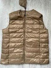 Chaleco ultraligero con cuello en V para mujer, con cremallera, Forro cálido, portátil, chaleco para la pareja, Primavera