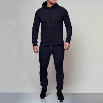 2019 New Men's Autumn Hoodies Tracksuit Set Male Zipper Pleated Sweatshirt Sweatpants High Street Jackets Sets M-3XL
2019 New Men's Autumn Hoodies Tracksuit Set Male Zipper Pleated Sweatshirt Sweatpants High Street Jackets Sets M-3XL