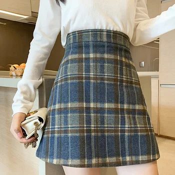 New Autumn Winter Woolen Plaid Skirt For Women Fashion Wild High Waist Skirts Vintage Slim Zipper A-Line Skirt
New Autumn Winter Woolen Plaid Skirt For Women Fashion Wild High Waist Skirts Vintage Slim Zipper A-Line Skirt