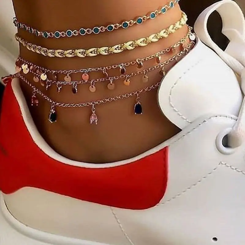 Boho Weave Rope Ankle Handmade Bracelet Set Rhinestone Round Disk Pendant Multi-layer Chains Anklets for Women Bohemian Jewelry
Boho Weave Rope Ankle Handmade Bracelet Set Rhinestone Round Disk Pendant Multi-layer Chains Anklets for Women Bohemian Jewelry