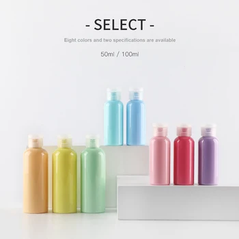 

New 2pcs 50ML/100ML Macaron Flip Cap Storage Bottle Spray Bottle Toner Bottle Travel Cosmetics Repacking Bottle ZW20