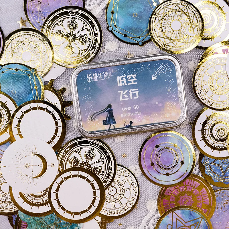 60Pcs Stickers Set Starry Sky Design Gilded Sticker Vintage Planet Stickers Kawaii Stationary Decoration Diary Scrapbooking
60Pcs Stickers Set Starry Sky Design Gilded Sticker Vintage Planet Stickers Kawaii Stationary Decoration Diary Scrapbooking