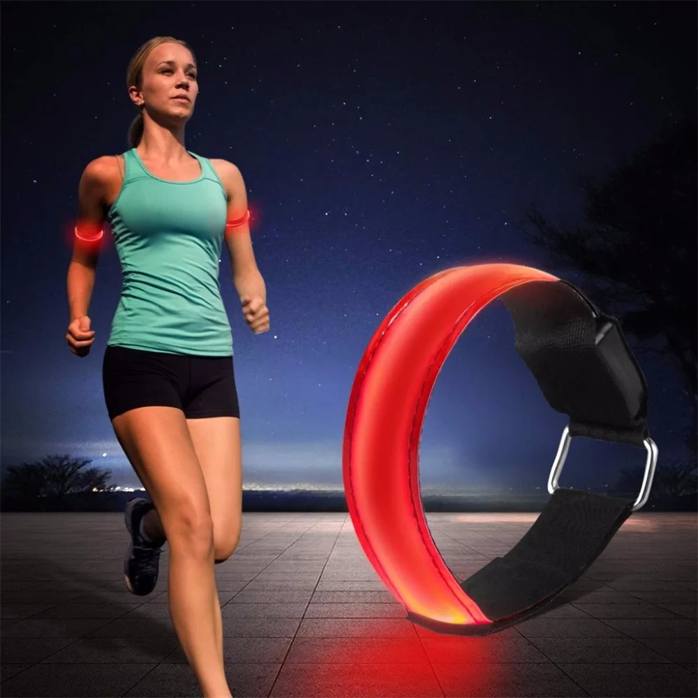 LED Armband 4-Pack Glow Bracelet Safety Light-Up Sports Wristband Ankle Reflective Strips with LED Flashing Lights for Running (23)