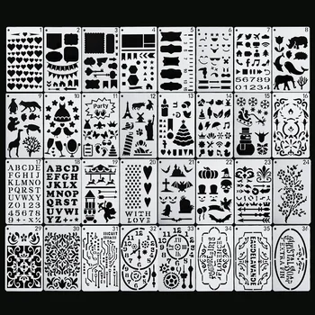 36pcs New DIY Journal Stencils Plastic Planner Stencils Drawing Templates Set For Notebook Newspaper Making Tool
36pcs New DIY Journal Stencils Plastic Planner Stencils Drawing Templates Set For Notebook Newspaper Making Tool