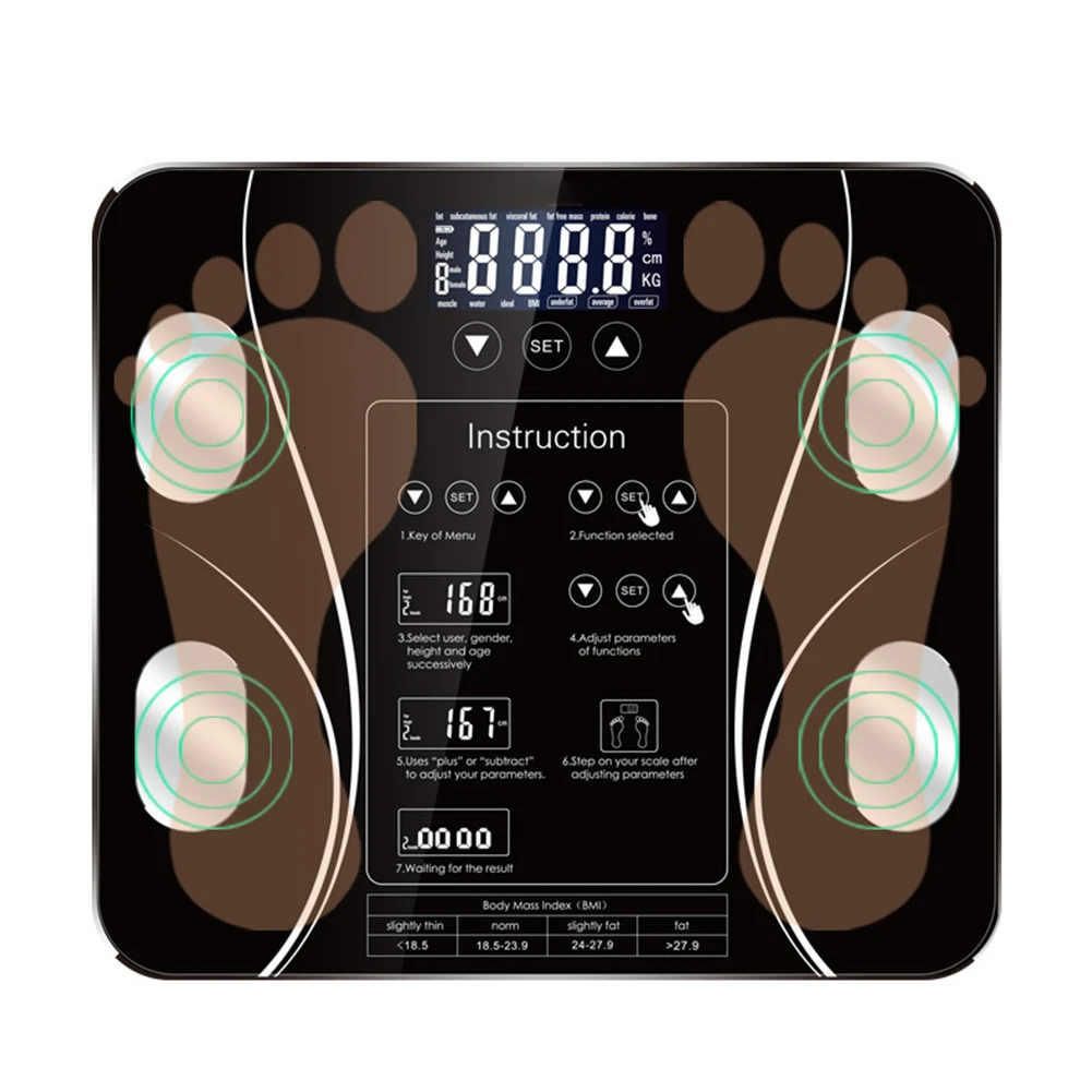 Bathroom Body Fat BIM Scale LED Index Electronic Digital Smart Weight Household Weighing Balance Connect Composition | Дом и сад