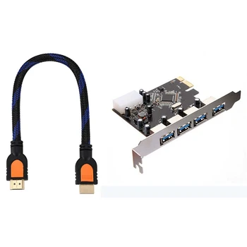1 Pcs HDMI Male to HDMI Male M/M Adapter Cable & 1 Pcs USB 3.0 PCI Express Card Adapter Connector PCI-E Card 4 Ports
1 Pcs HDMI Male to HDMI Male M/M Adapter Cable & 1 Pcs USB 3.0 PCI Express Card Adapter Connector PCI-E Card 4 Ports