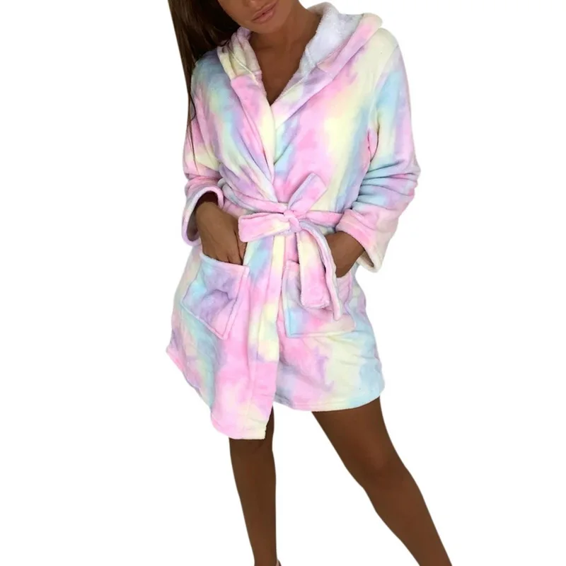 Winter Warm Flannel Bathrobe Women's Knee-Length Robe Soft Thick Kimono bride Rainbow Robes Dressing Bridesmaid Gown Sleepwear
Winter Warm Flannel Bathrobe Women's Knee-Length Robe Soft Thick Kimono bride Rainbow Robes Dressing Bridesmaid Gown Sleepwear