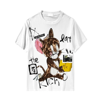 Spring and summer 2020 new hip-hop loose T-shirt male and female kitten Jerry printed short sleeve T-shirt
Spring and summer 2020 new hip-hop loose T-shirt male and female kitten Jerry printed short sleeve T-shirt