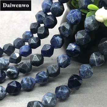 

Blue Lace Agate Beads 6-12mm Faceted Natural Stone Cut Gem Geometry DIY